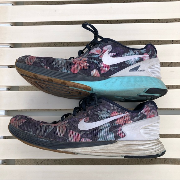 Nike Lunarglide 6 limited edition floral print men's running shoes size 12 - Picture 2 of 7